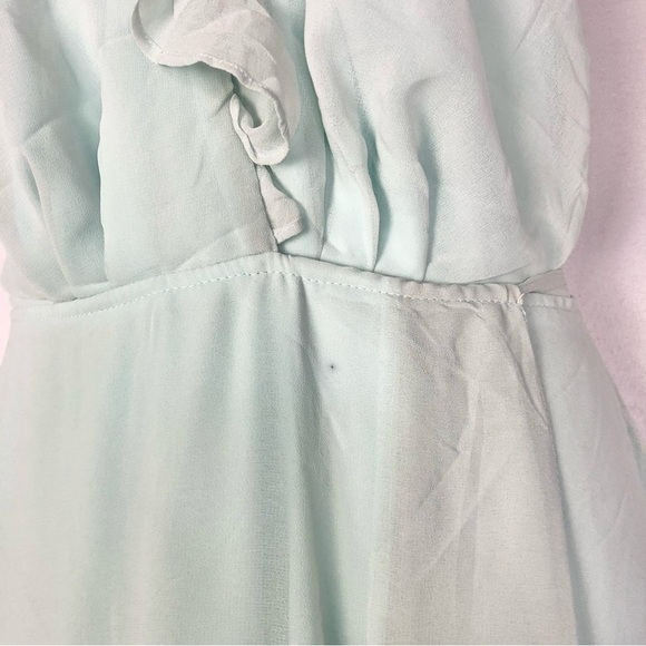 BooHoo Light Blue Chiffon Wrap Formal Maxi Dress 6 - Picture 3 of 4